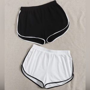 SHEIN athletic shorts. 2 pack black & white, size 6.